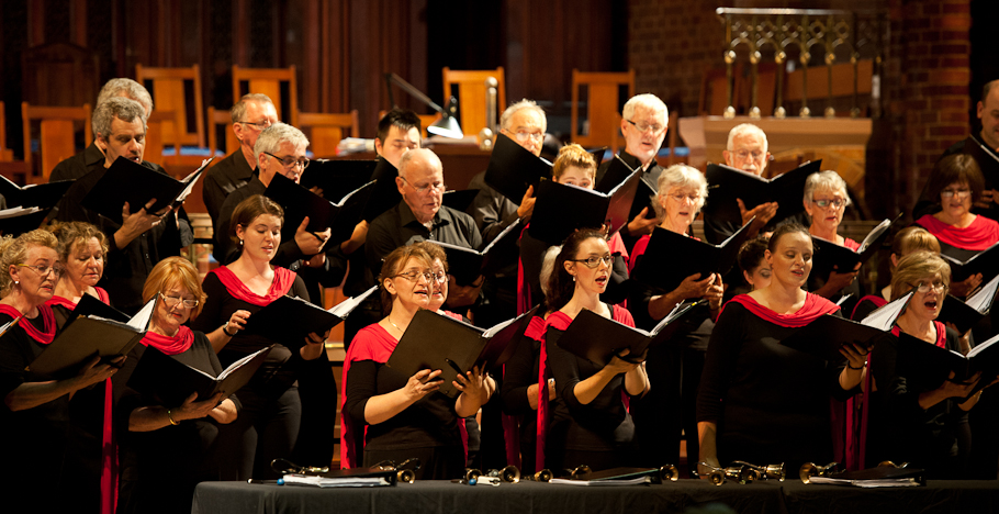 BCC with conductor Debra Shearer-Dirie 7 Dec 2014 for Christmas Chimes performance