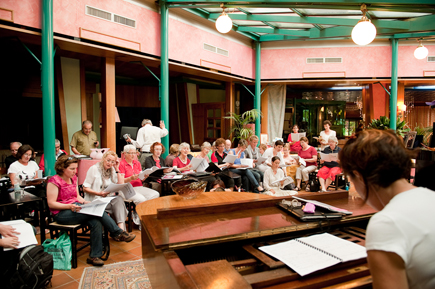 Brisbane Concert Choir rehearse in Montecatini Terme hotel